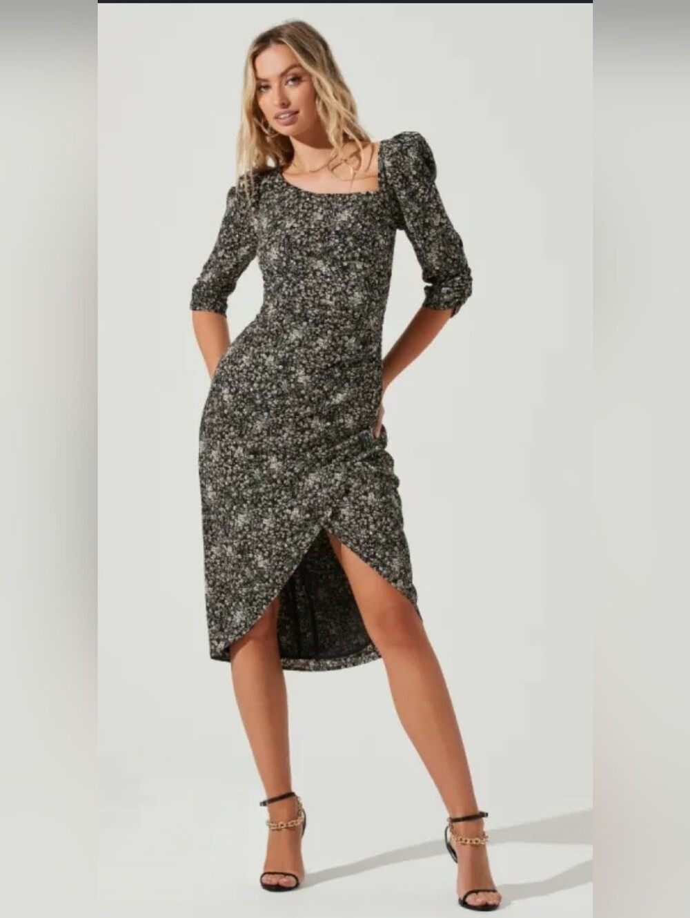 NWOT! ASTR Fireworks Floral Summer Midi Anthro Women's Cocktail Dress Small